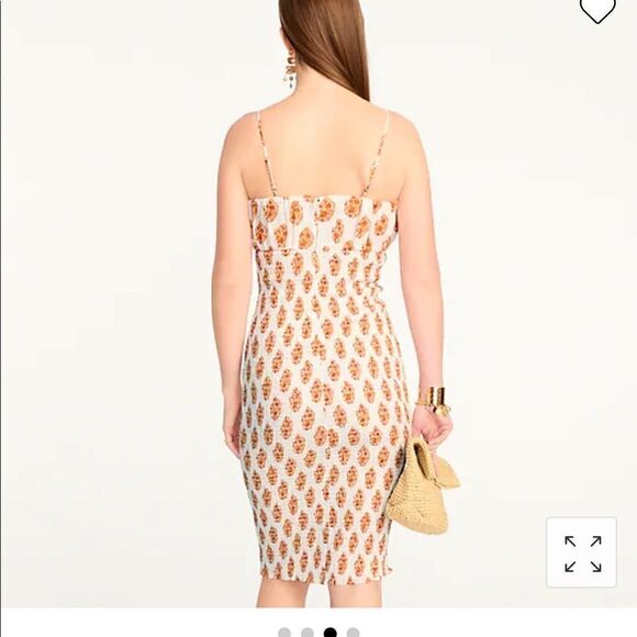 J. Crew Smocked linen dress in gathered floral block print* - Picture 2 of 5